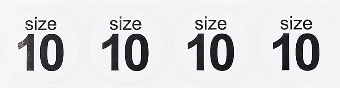 Shoe Size 10 White Stickers - 3/4 Inch Round, 500 Semi-Gloss Adhesive Labels Per Roll for Retail, Footwear Inventory, and Organization - Made in The USA