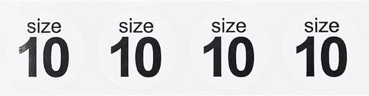 Shoe Size 10 White Stickers - 3/4 Inch Round, 500 Semi-Gloss Adhesive Labels Per Roll for Retail, Footwear Inventory, and Organization - Made in The USA