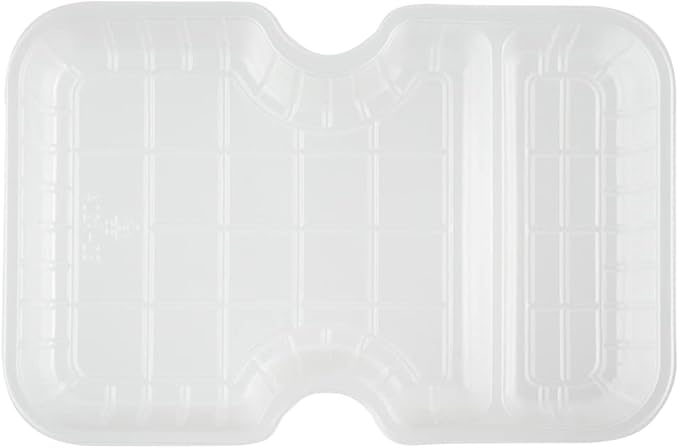 Restaurantware TRAYS ONLY: Futura 10 Ounce Trays For Meal Prep Containers 100 Microwavable Trays For 32 Or 37 Ounce Containers - Containers Sold Separately 2 Compartments White Plastic Food Trays