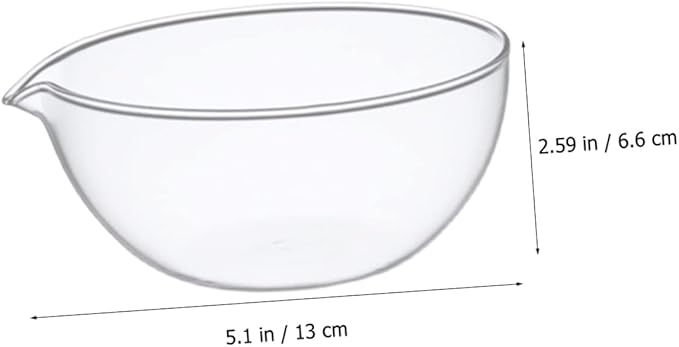Luxshiny 2pcs Glass Mixing Bowl with Spout, Small Glass Baking Bowl for Kitchen & Restaurant
