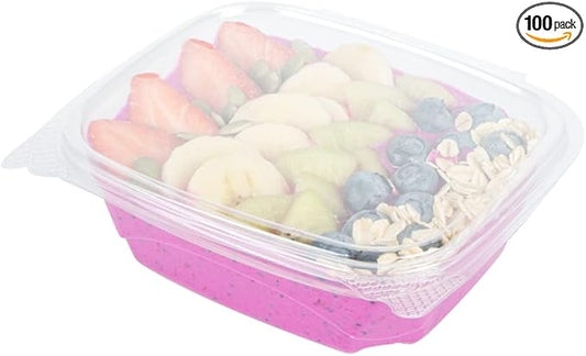 Restaurantware Thermo Tek 12 Ounce Deli Food Containers 100 Anti-Fog Hinged Lid Containers - Freezable Rectangle Clear Plastic To Go Food Containers Disposable