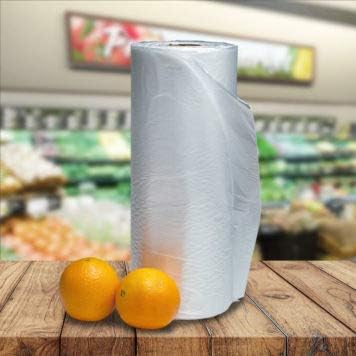 Food Storage Bags, 10" X 15" Clear Plastic Produce Bag for Fruits, Vegetable, Kitchen Bags On a Roll with Free Ties, (2 Roll)