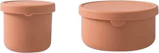 Silicone Food Storage Containers, Silicone Bowl With Lid, Unbreakable, Non-Slip, BPA Free, Airtight, Microwave/Dishwasher/Freezer-Safe, Indoor And Outdoor Use (8.5oz,24oz)
