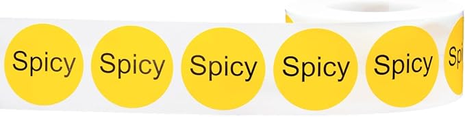 Yellow with Black Spicy Circle Dot Adhesive Stickers, 1 Inch Round Labels, 500 Total Stickers