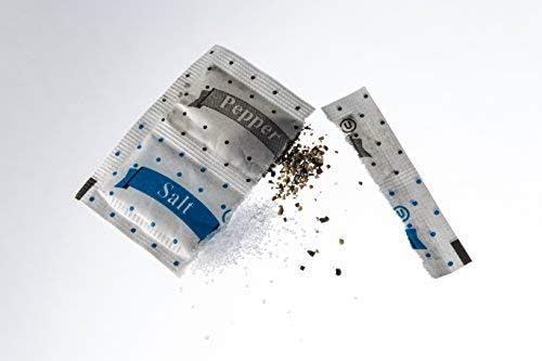 Biodegradable EcoPure 6-in-1 Heavyweight Cutlery/Utensil Packs - 50 Packs - Contains: Fork, Knife, Spoon, Napkin, Salt, Pepper - Individually Wrapped - Earth-Friendly, Heavy Duty