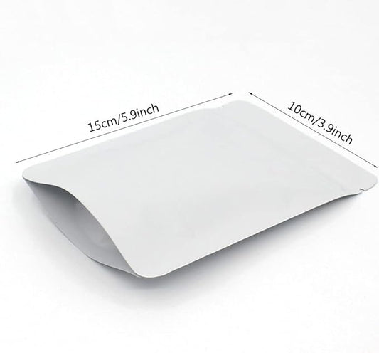 100 Pieces Mylar Bags - 4x6 Inches Mylar Food Storage Bags Resealable Foil Pouch Bags Stand Up Ziplock Bag Bulk (White)