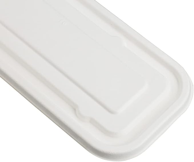 Restaurantware-LIDS ONLY: 9.1 Inch Disposable Lids, 100 Sustainable To Go Containers with Lids - Microwavable, Freezable, White Bagasse Lid, Grease-Resistant, Containers Sold Separately