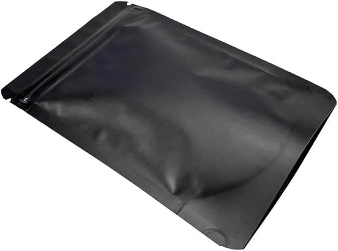 PABCK Stand-Up Resealable Heat Seal Bags 3.55mil Thick Mylar Frosted Black Foil Sealed Bags 50 Pieces 3.35x5.1 inch for Zip Packaging Lock Food Storage Pouch