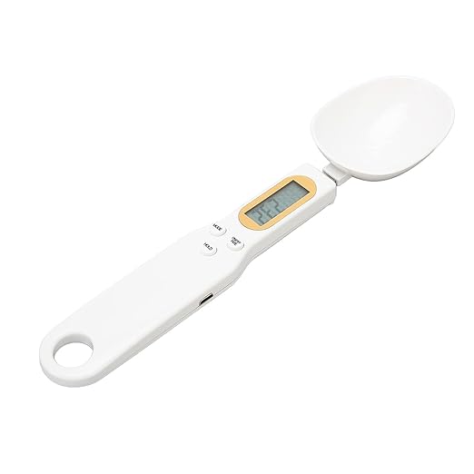 Digital Kitchen Scale, 500g/0.1g, Multi-Function with Spoon Scale and LCD Display, White