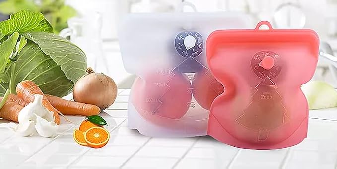 3R Reusable Silicone Ziplock Food Bag with Day of the Week Organize | 3 colours with Medium Size | 100% Sustainable, Zero Plastic | 100% Leak Proof | A Hook for Easy Hanging