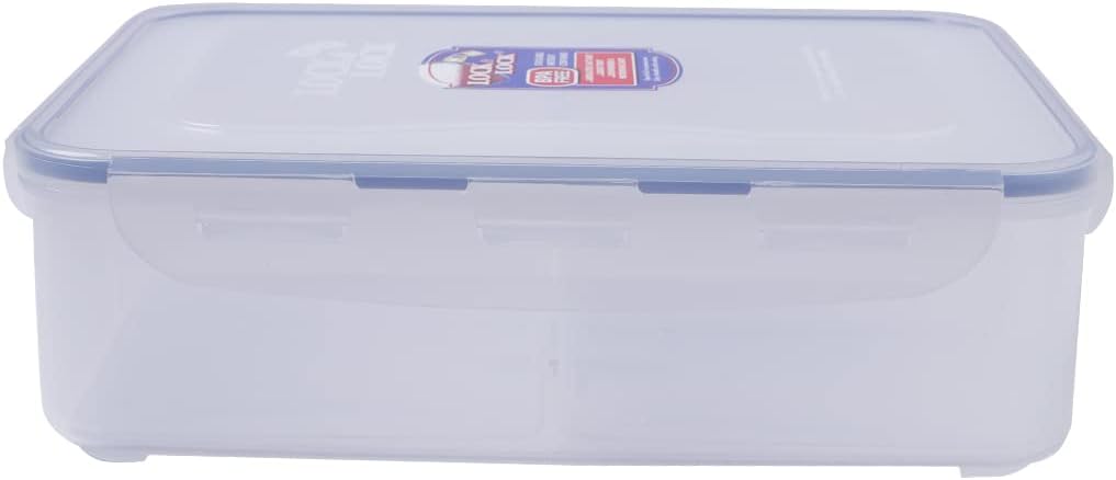 LOCK & LOCK Rectangular Food Container with Divider, Short, 16.2-Cup, 131-Fluid Ounces