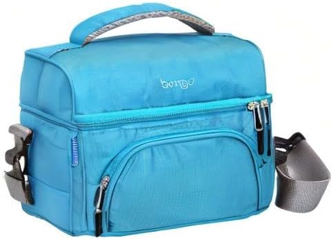 Bentgo Deluxe Lunch Bag - Durable and Insulated Lunch Tote with Zippered Outer Pocket, Internal Mesh Pocket, Padded and Adjustable Straps, & 2-Way Zippers - Fits All Lunch Boxes (Blue)