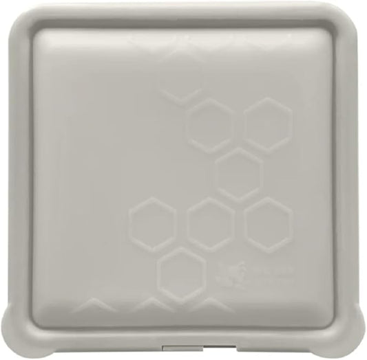 Big Bee, Little Bee - SoftShell Reusable Silicone Food Storage Container with Connected Clamshell Lid, Easy to Clean, Snaps Closed, Microwave, Freezer & Dishwasher Safe (Stone)