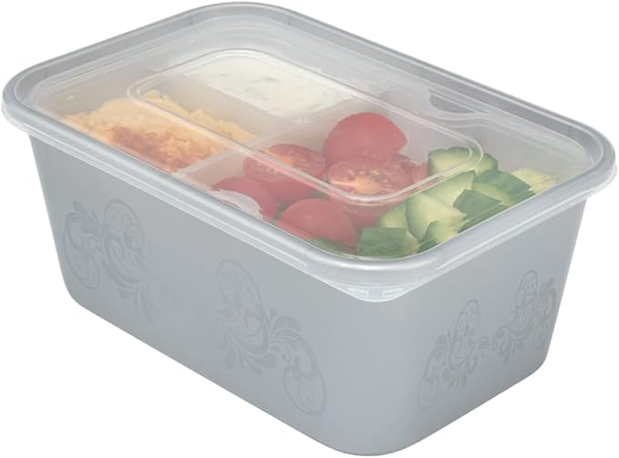 Restaurantware TRAYS ONLY: Futura 10 Ounce Trays For Meal Prep Containers 100 Microwavable Trays For 32 Or 37 Ounce Containers - Containers Sold Separately 3 Compartments White Plastic Food Trays