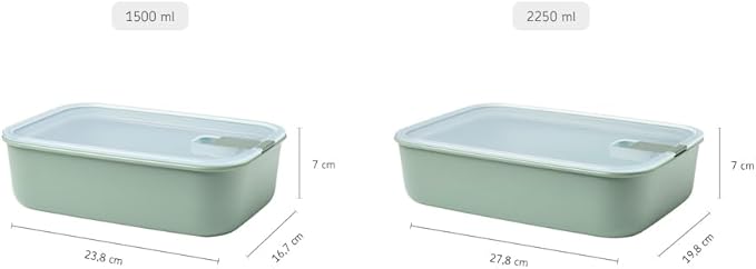 Mepal EasyClip 76oz/2250ml - Leakproof & Airtight Food Storage Container | BPA-Free | One-Click Open & Close System | Nordic Black | Made in Holland
