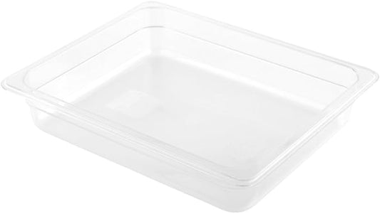 Restaurantware-2.5 Inch Deep Food Pans, 1 1/2 Size Commercial Food Storage Container - Freezable, Break-Resistant, Clear Plastic Cold Pans, Dishwashable, For Kitchens, Restaurants, Or Cafeterias