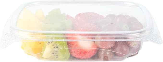 Restaurantware Thermo Tek 8 Ounce Clamshell Containers - Anti-Fog To Go Food Containers - Freezable Rectangle Clear Plastic Food Packaging