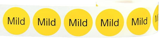 Yellow with Black Mild Circle Dot Adhesive Stickers, 1 Inch Round Labels, 500 Total Stickers