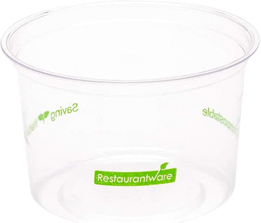 Restaurantware Basic Nature 16 Ounce Deli Containers 50 Meal Prep Containers - Lids Sold Separately PLA Plastic Disposable Food Containers For Holding Snacks Salads And Desserts
