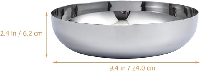 75oz Stainless Steel Mixing Bowls - 9.4 inch Large Metal Serving Bowl, Non-Slip Silver Decorative Bowl for Salad, Pasta, Soup, Fruit, Dishwasher Safe