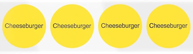 Cheeseburger Deli Labels 1 Inch 500 Total Adhesive Labels