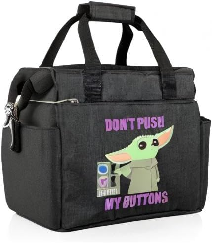 PICNIC TIME Star Wars Mandalorian Grogu On The Go Lunch Bag, Soft Cooler Lunch Box, Insulated Lunch Bag, (Black)