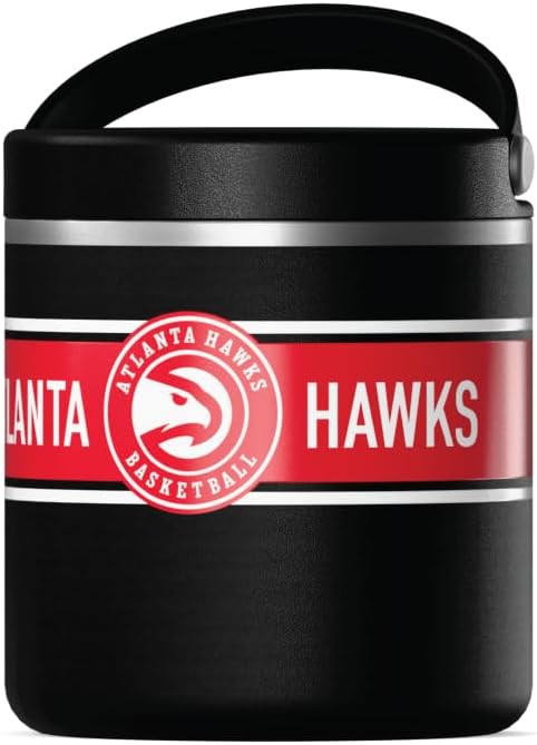 Hydrapeak x NBA Officially Licensed Atlanta Hawks 25oz Stainless Steel Vacuum Insulated Thermos Food Jar with Handle, Wide Mouth Leak-Proof Soup Thermos for Adults, 10 Hours Hot and 16 Hours Cold