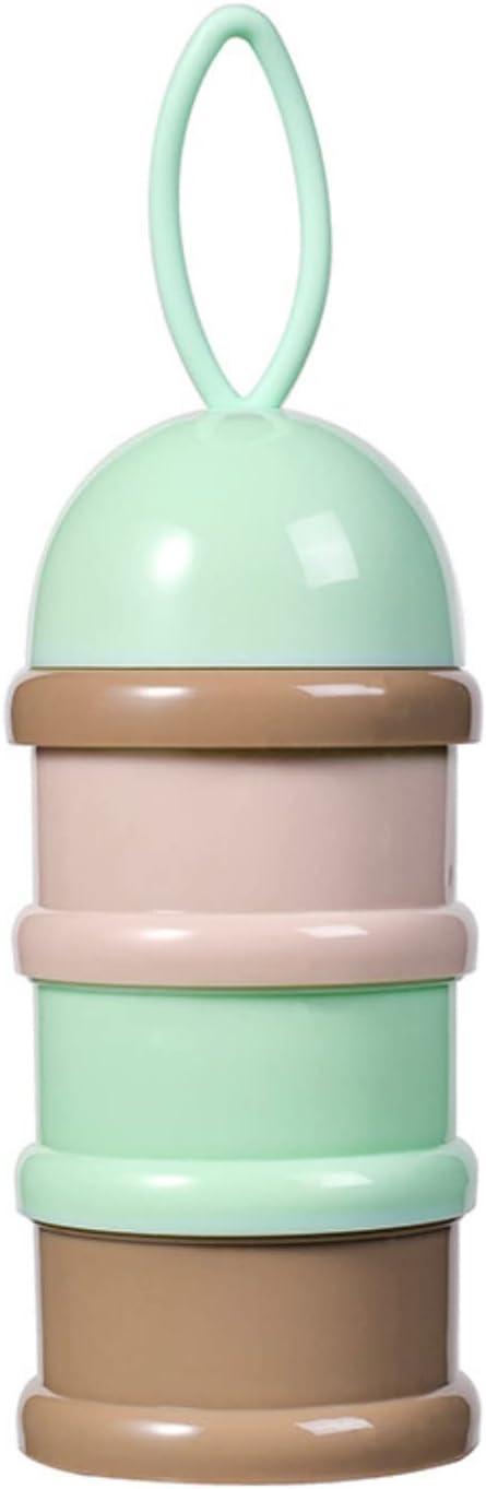 Portion Control Container Set, Stackable and Detachable, Leak-Proof, Ideal for Weight Control or Storing Food, Snacks or Protein Powders, Bariatric Friendly, 6 Pieces Total (Green-Brown)
