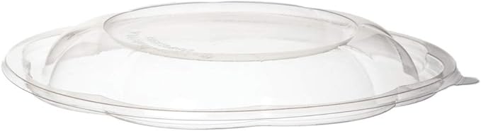 Eco-Products Compostable 18oz Salad Bowl Lids, Case of 300, Fits 18oz Round To Go Containers, Renewable PLA Material Made from Plants, Cold Foods, Clear, ASTM Compliant, BPI-Certified