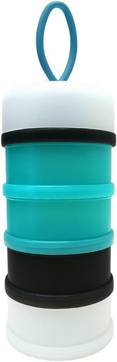 Portion Control Container Set, Stackable and Detachable, Leak-Proof, Ideal for Weight Control or Storing Food, Snacks or Protein Powders, Bariatric Friendly, 6 Pieces Total (Gray-Teal-White)