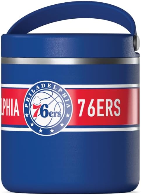 Hydrapeak x NBA Officially Licensed Philadelphia 76ers 25oz Stainless Steel Vacuum Insulated Thermos Food Jar with Handle, Wide Mouth Leak-Proof Soup Thermos for Adults, 10 Hours Hot and 16 Hours Cold