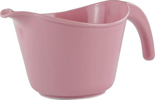 Reston Lloyd, Batter Bowl With Pour Spout, Non-Slip Base, Erogonomic Space Saving Detachable Handle, 2 QT Heavy Duty BPA-Free Microwave & Dishwasher Safe, Pink