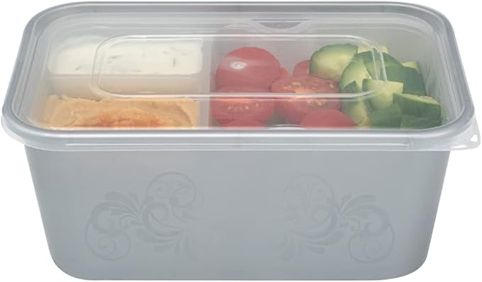Restaurantware TRAYS ONLY: Futura 10 Ounce Trays For Meal Prep Containers 100 Microwavable Trays For 32 Or 37 Ounce Containers - Containers Sold Separately 3 Compartments White Plastic Food Trays