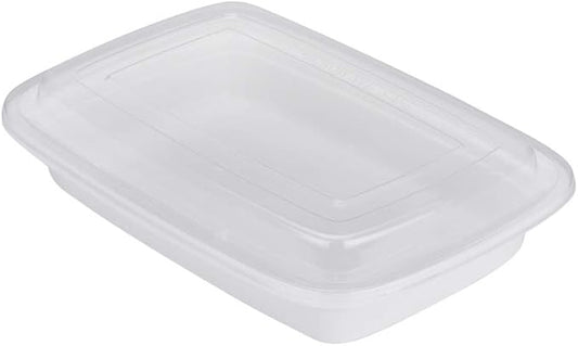 Restaurantware Asporto 16 Ounce To Go Boxes 100 Microwavable Round Soup Containers - Clear Plastic Lids Included Do Not Contain BPA White Plastic Catering Food Containers Disposable