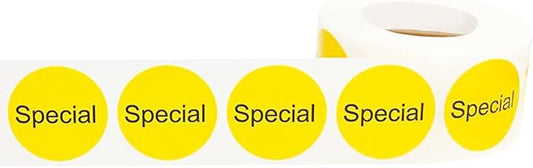 Yellow Special Deli Labels 1 Inch Round Circle 500 Total Adhesive Stickers
