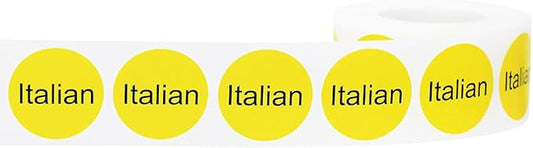 Yellow with Black Italian Circle Dot Adhesive Stickers, 1 Inch Round Labels, 500 Total Stickers