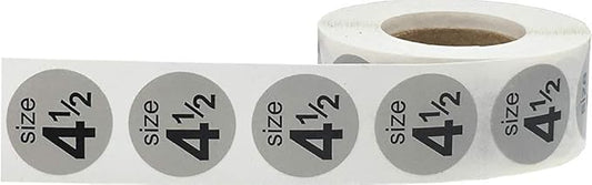 Shoe Size 4 1/2 Grey Stickers for Retail Clothing – 3/4 Inch Round, 500 Semi-Gloss Adhesive Labels Per Roll for Footwear Inventory, Organization, and Display – Made in The USA