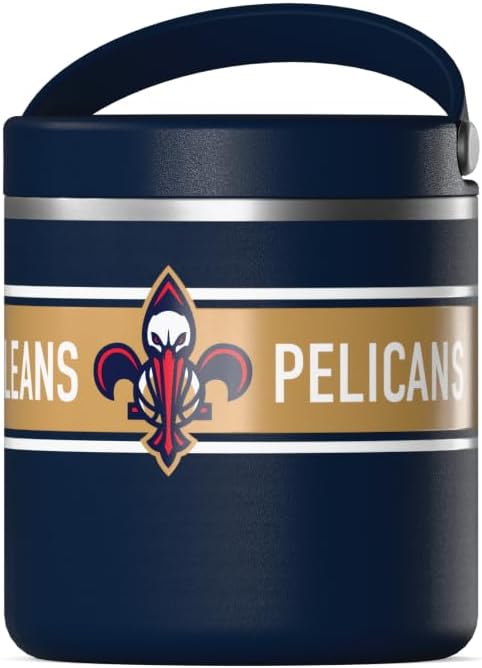 Hydrapeak x NBA Officially Licensed New Orleans Pelicans 25oz Stainless Steel Vacuum Insulated Thermos Food Jar with Handle, Wide Mouth Leak-Proof Soup Thermos for Adults, 10 Hours Hot and 16 Hrs Cold