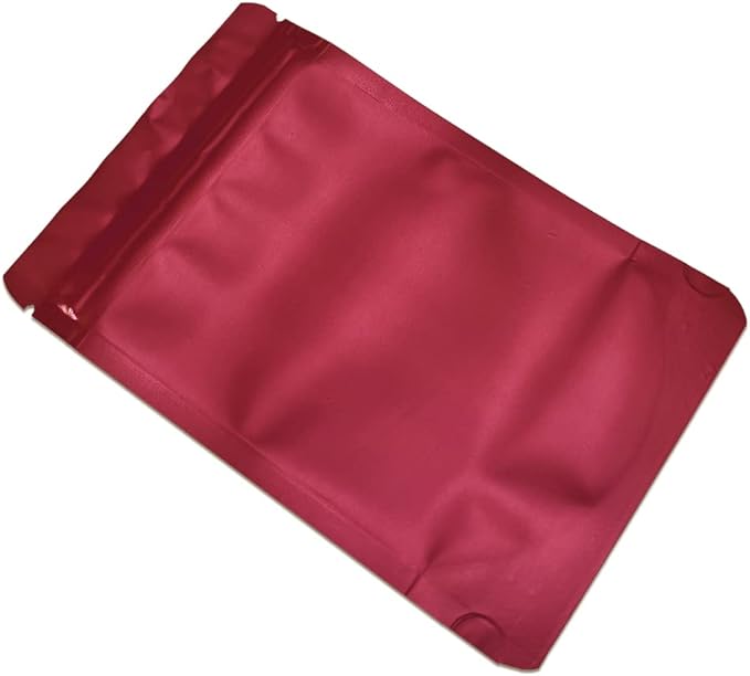 PABCK Stand-Up Resealable Heat Seal Bags 3.55mil Thick Frosted Red Foil Sealed Bags 50 Pieces 3.35x5.1 inch for Zip Packaging Lock Food Storage Pouch