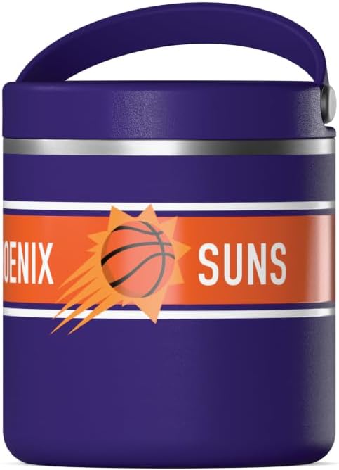 Hydrapeak x NBA Officially Licensed Phoenix Suns 25oz Stainless Steel Vacuum Insulated Thermos Food Jar with Handle, Wide Mouth Leak-Proof Soup Thermos for Adults, 10 Hours Hot and 16 Hours Cold