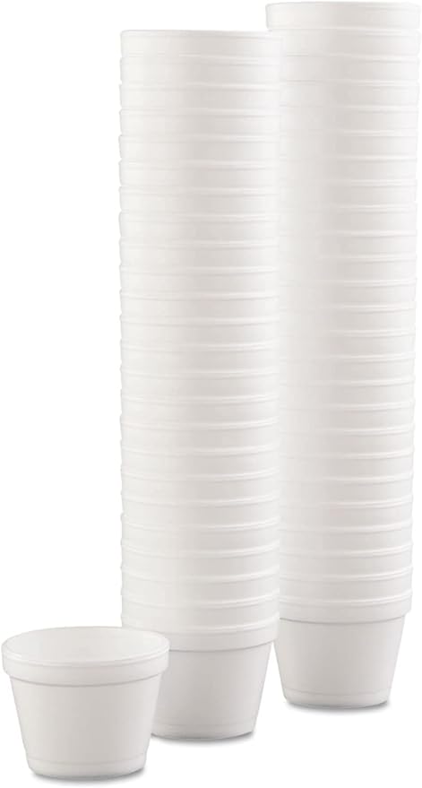 Mr Miracle 8 Ounce Foam Cup with Vented Lid in White. Hot and Cold Foods. For Ice Cream, Yogurt, Soup, Takeout, Carryout. Model MM-8SJ20/20JL (100, 4 Ounce)
