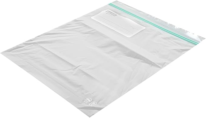 Restaurantware Bag Tek 2 Gallon Storage Zip Bags 25 Disposable Zipper Pouch Bags - Double Zipper Greaseproof Clear Plastic Zip Bags With Write-On-Label For Food Organization And Storage