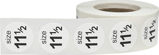 Shoe Size 11 1/2 White Stickers - 3/4 Inch Round, 500 Semi-Gloss Adhesive Labels Per Roll for Retail, Footwear Inventory, and Organization - Made in The USA