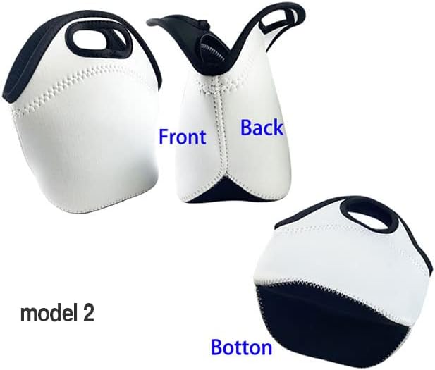 QOMOLANGMA 6 pcs Sublimation Blank Lunch Bag 11.8 x 11.8 in Tote Bag Reusable Insulated Thermal Food Carry Case Handbags with Zipper for Heat Press Transfer Printing (white)