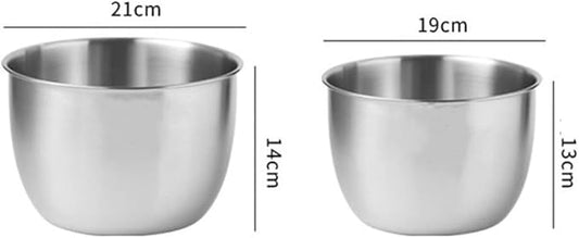Stainless Steel Mixing Bowl, Kitchen 304 Salad Stainless Steel Mixing Deep Bowl, Anti-flying Design Kitchen Metal Bowls for Cooking Baking Marinating Cake Bread Salad 8.26X5.51 inches