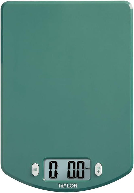 Taylor Digital Ocean Bound Plastic Kitchen Food Scale, 11 Pound Capacity, Teal