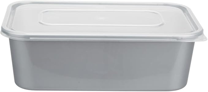 Restaurantware Futura 25 oz Rectangle Silver Plastic Take Out Container - with Clear Lid, Microwavable - 6 3/4" x 4 1/2" x 2 1/4" - 100 count box