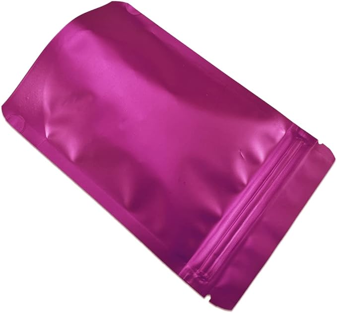 PABCK Stand-Up Resealable Heat Seal Bags 3.55mil Thick Pink Foil Sealed Bags 50 Pieces 3.35x5.1 inch for Zip Packaging Lock Food Storage Pouch