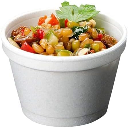 Mr Miracle 8 Ounce Foam Cup with Vented Lid in White. Hot and Cold Foods. For Ice Cream, Yogurt, Soup, Takeout, Carryout. Model MM-8SJ20/20JL (100, 4 Ounce)