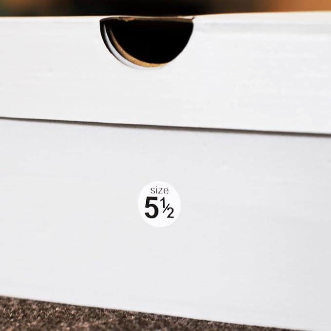 Shoe Size 5 1/2 White Stickers - 3/4 Inch Round, 500 Semi-Gloss Adhesive Labels Per Roll for Retail, Footwear Inventory, and Organization - Made in The USA